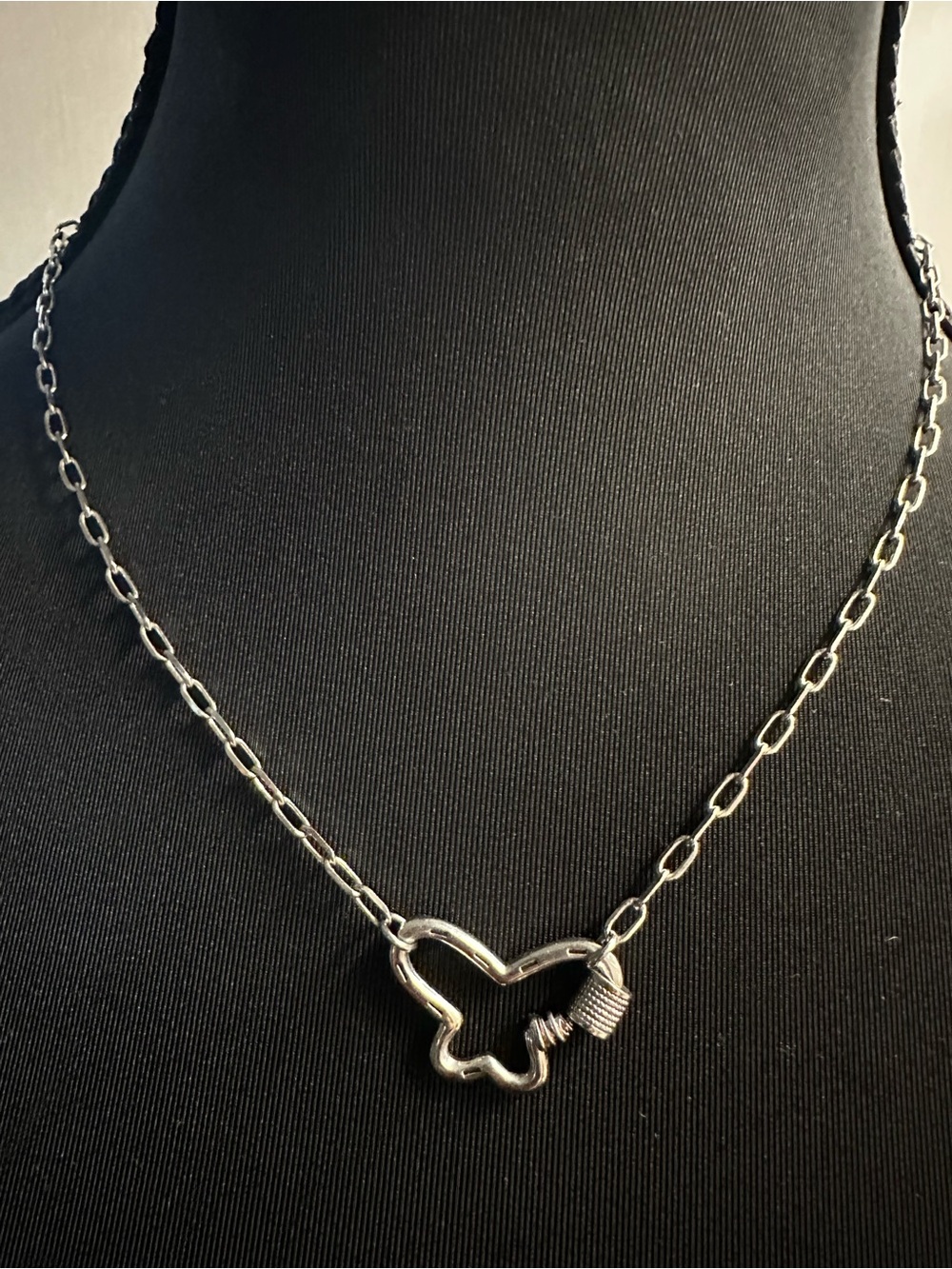 By Alexa Rae-Silver Butterfly Pendant Chain Necklace